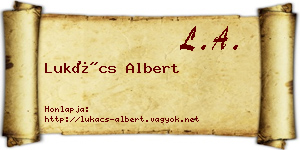 Lukács Albert névjegykártya