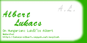 albert lukacs business card